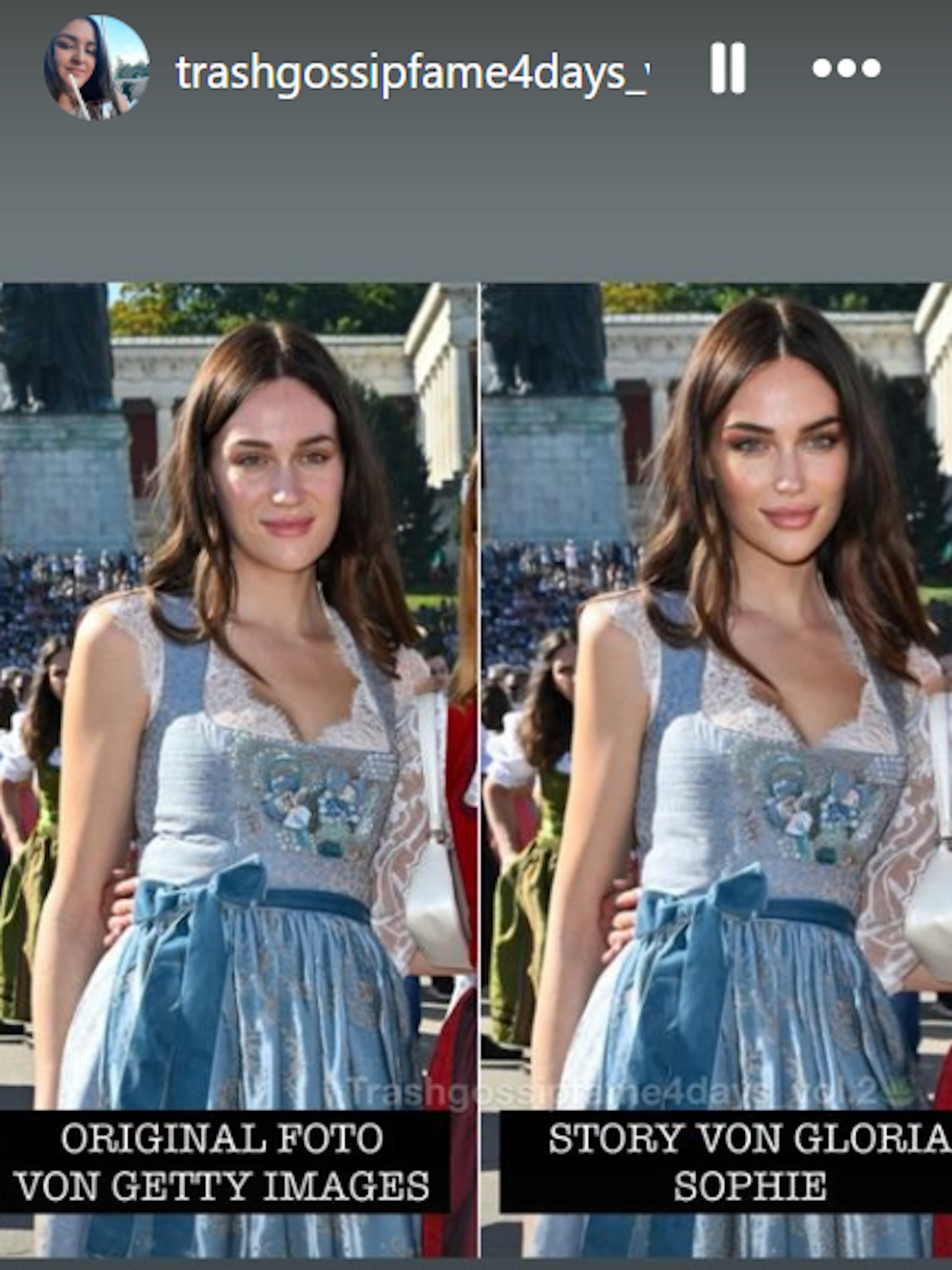 Der Vergleich zeigt ganz klar die Bildbearbeitung von Gloria-Sophie.