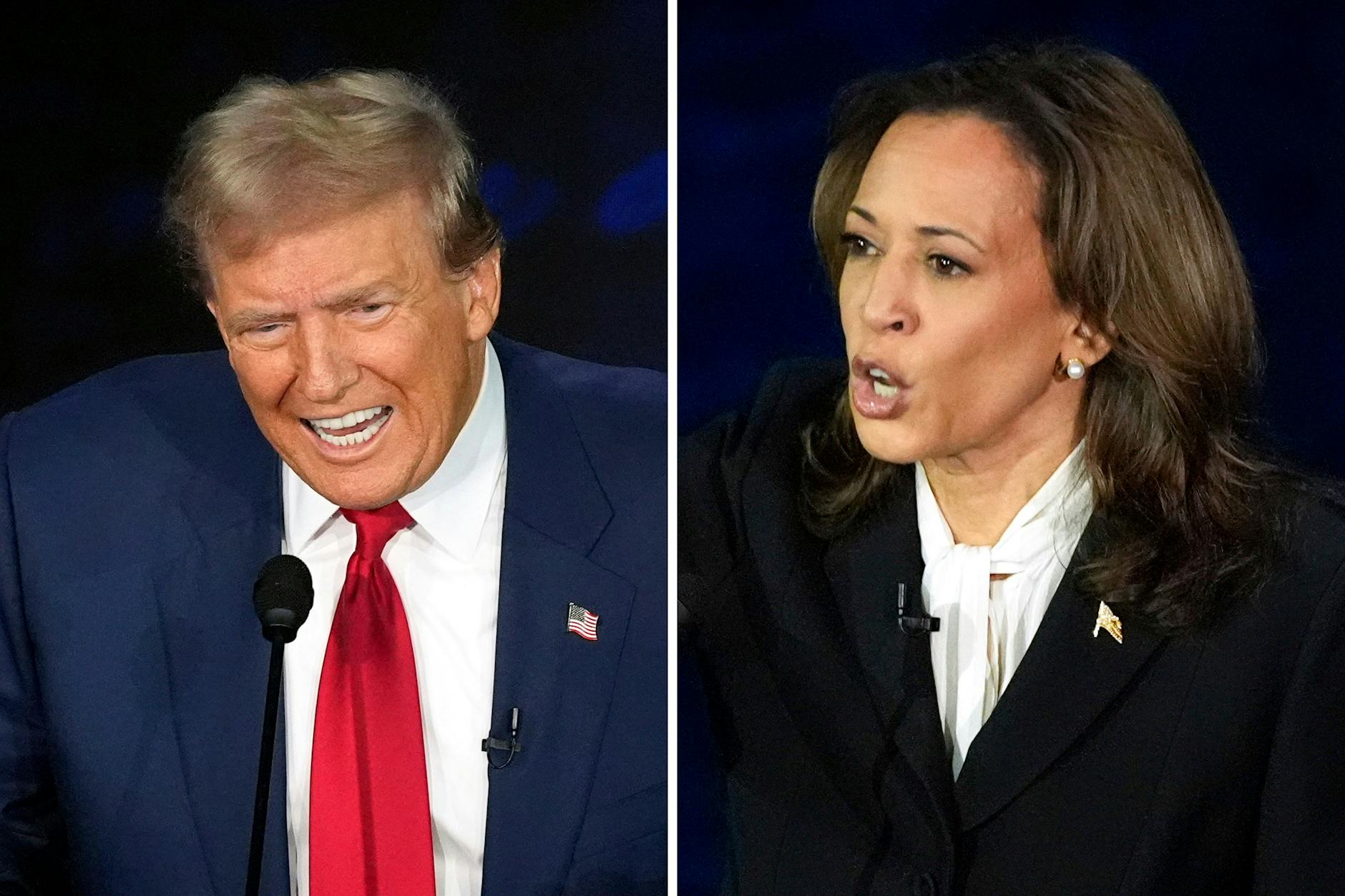 Donald Trump und Kamala Harris während der letzten Präsidentschaftswahldebatte