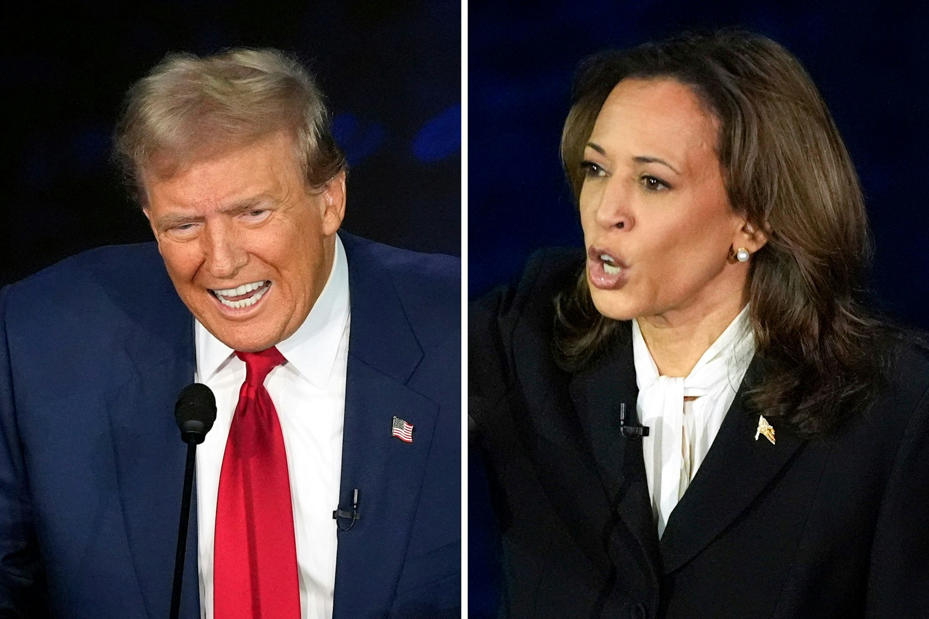 Donald Trump und Kamala Harris während der letzten Präsidentschaftswahldebatte