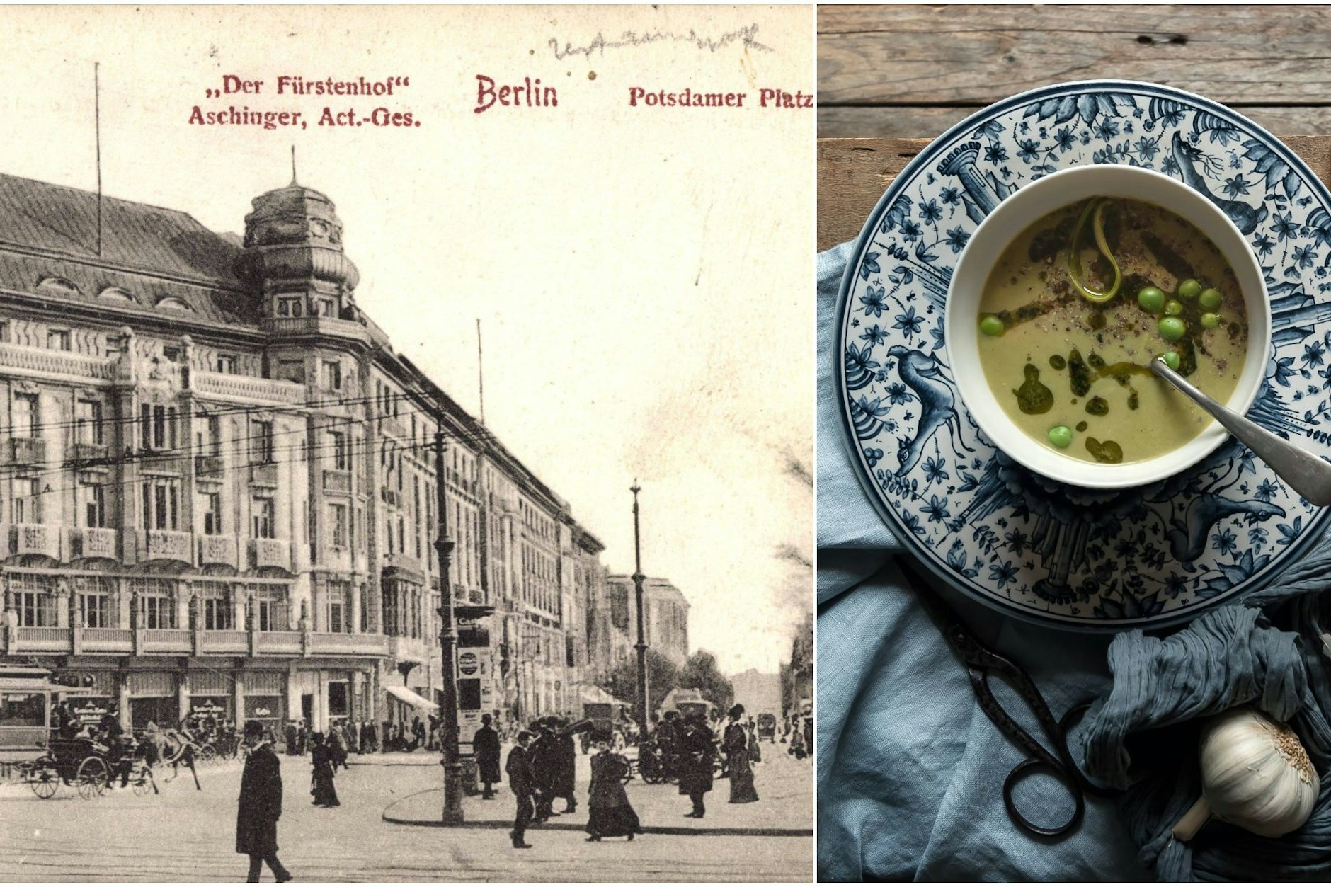 Zeitreise ins alte Berlin: Das Aschinger-Haus neben Fürstenhof am Potsdamer Platz. Hier traf sich Berlin – Arbeiter und Reisende genossen preiswerte Speisen und das unverwechselbare „Brötchen à la Discretion“.