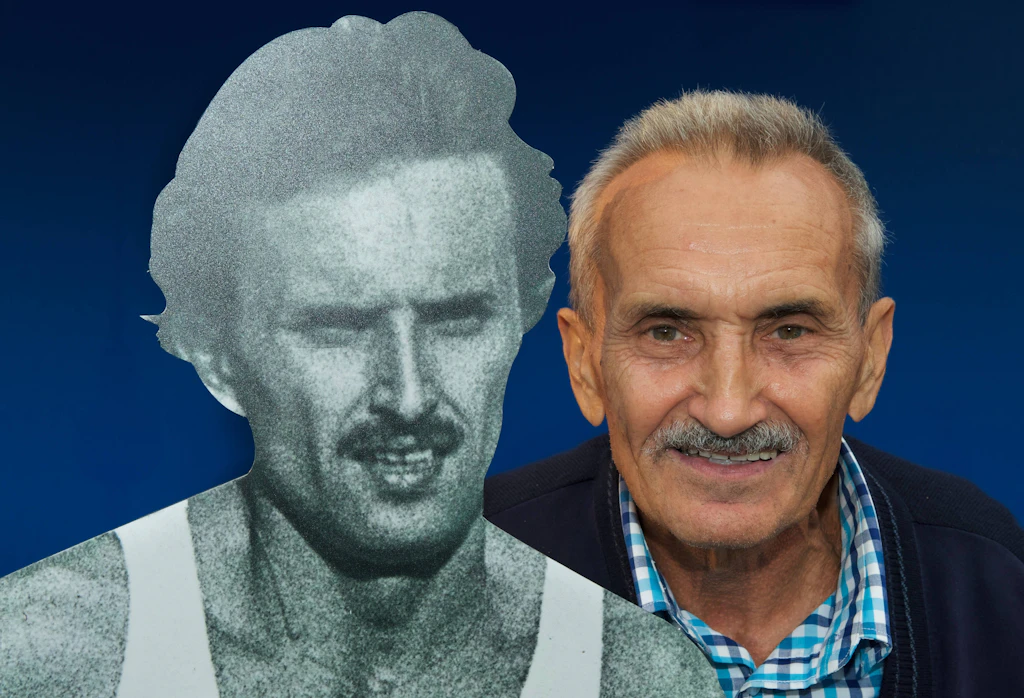 Marathonläufer Günter Hallas damals (l.) und heute (r.)