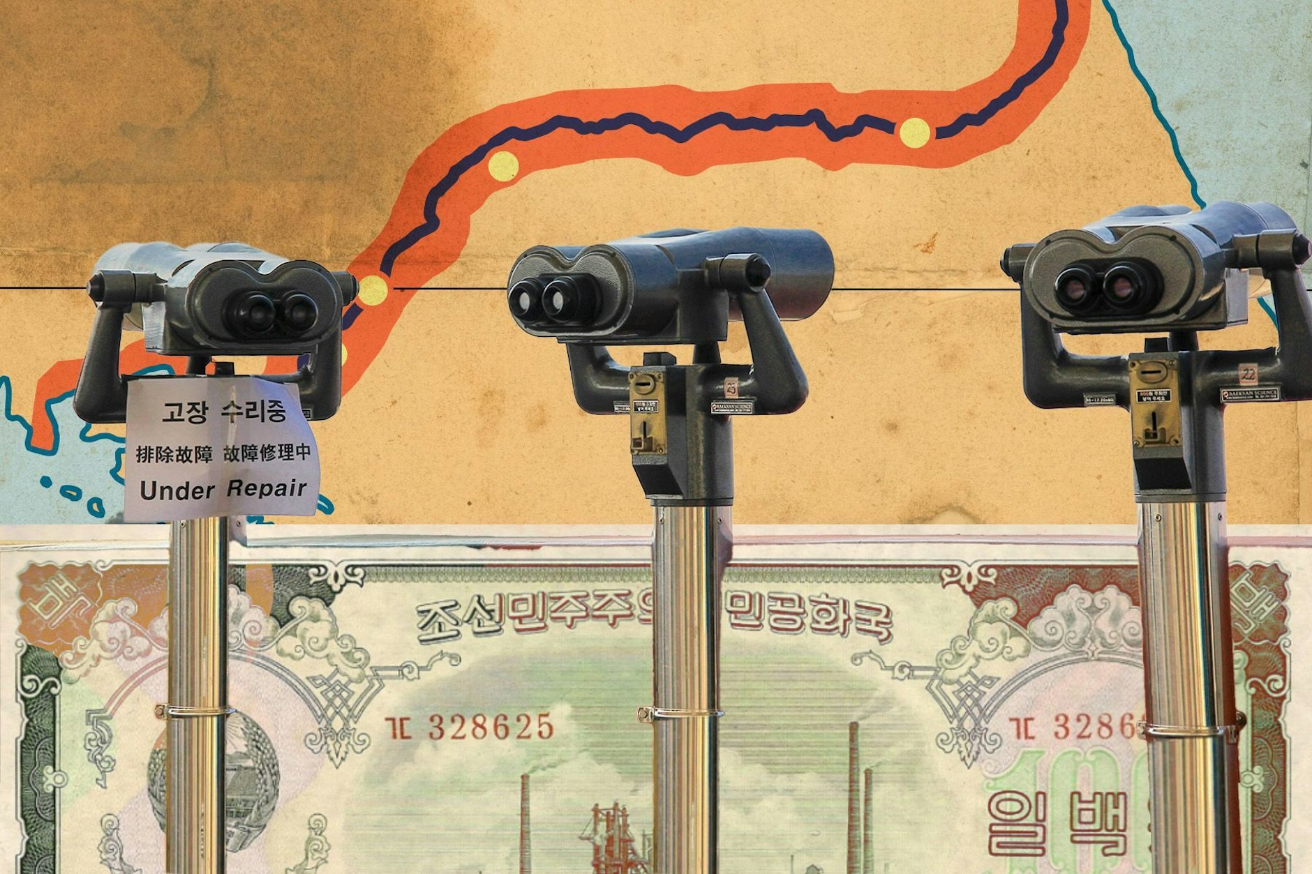 Die DMZ teilt die koreanische Halbinsel in Nord- und Südkorea auf.