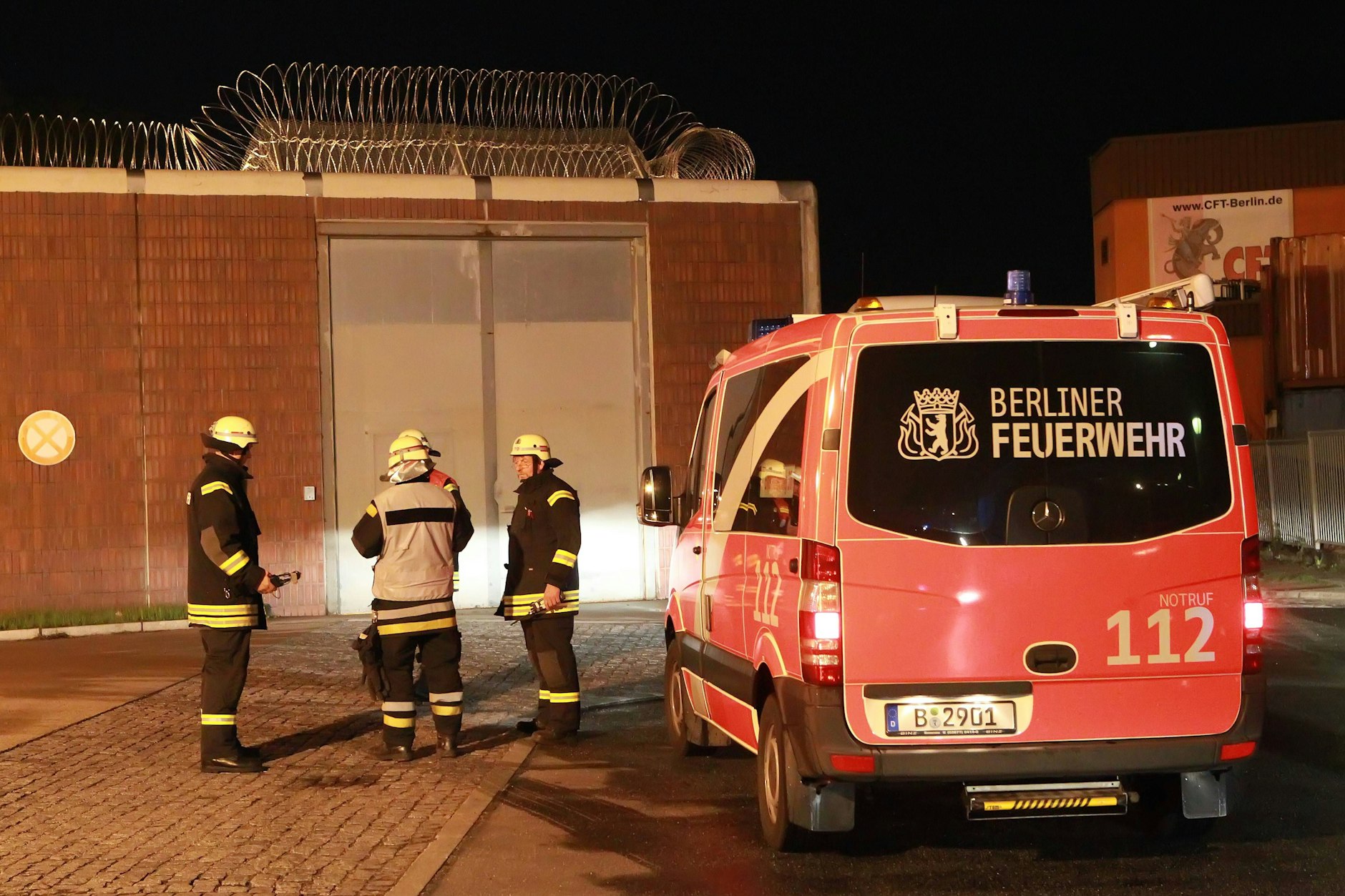 Ein Feueralarm im Gefängnis Berlin-Plötzensee.