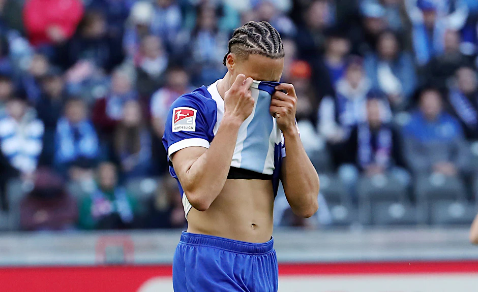 Enttäuschung bei Hertha BSC über die Niederlage gegen die SV Elversberg: Derry Scherhant