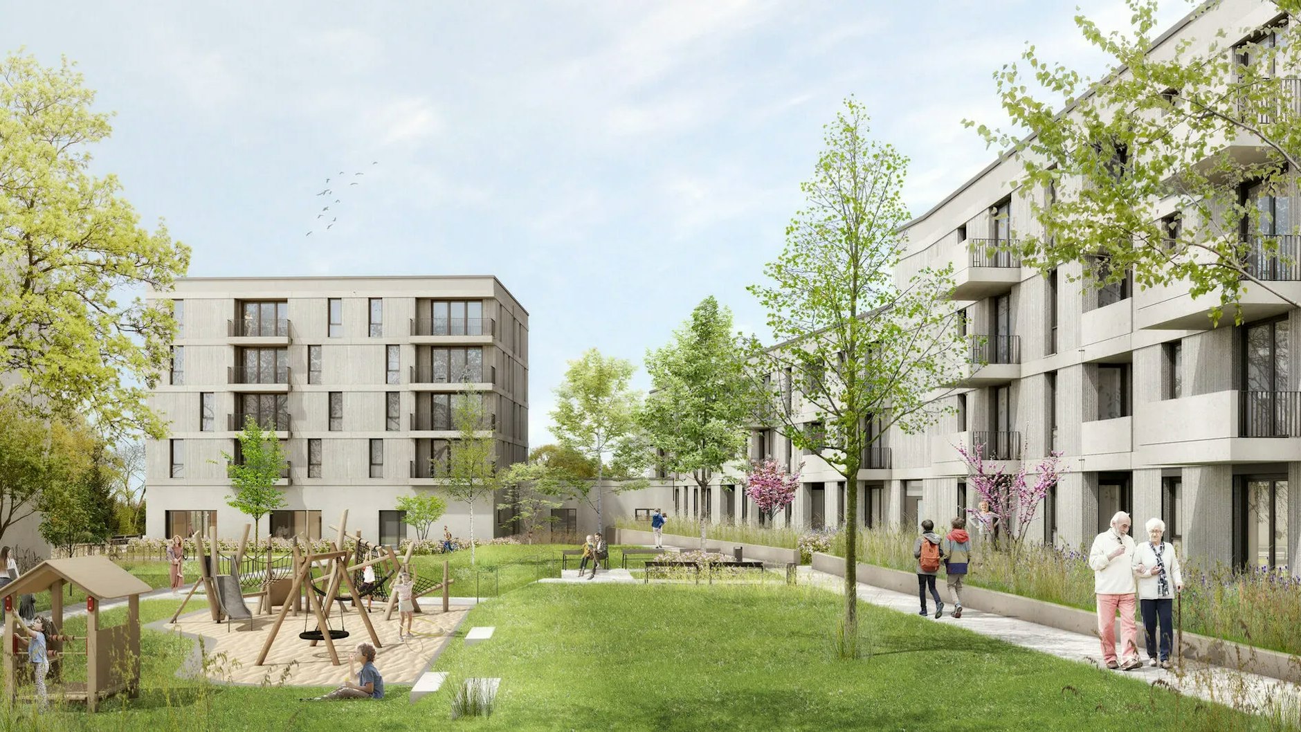 So schön soll es in dem Wohnquartier „Buckower Feld“ im Süden von Berlin-Neukölln aussehen.