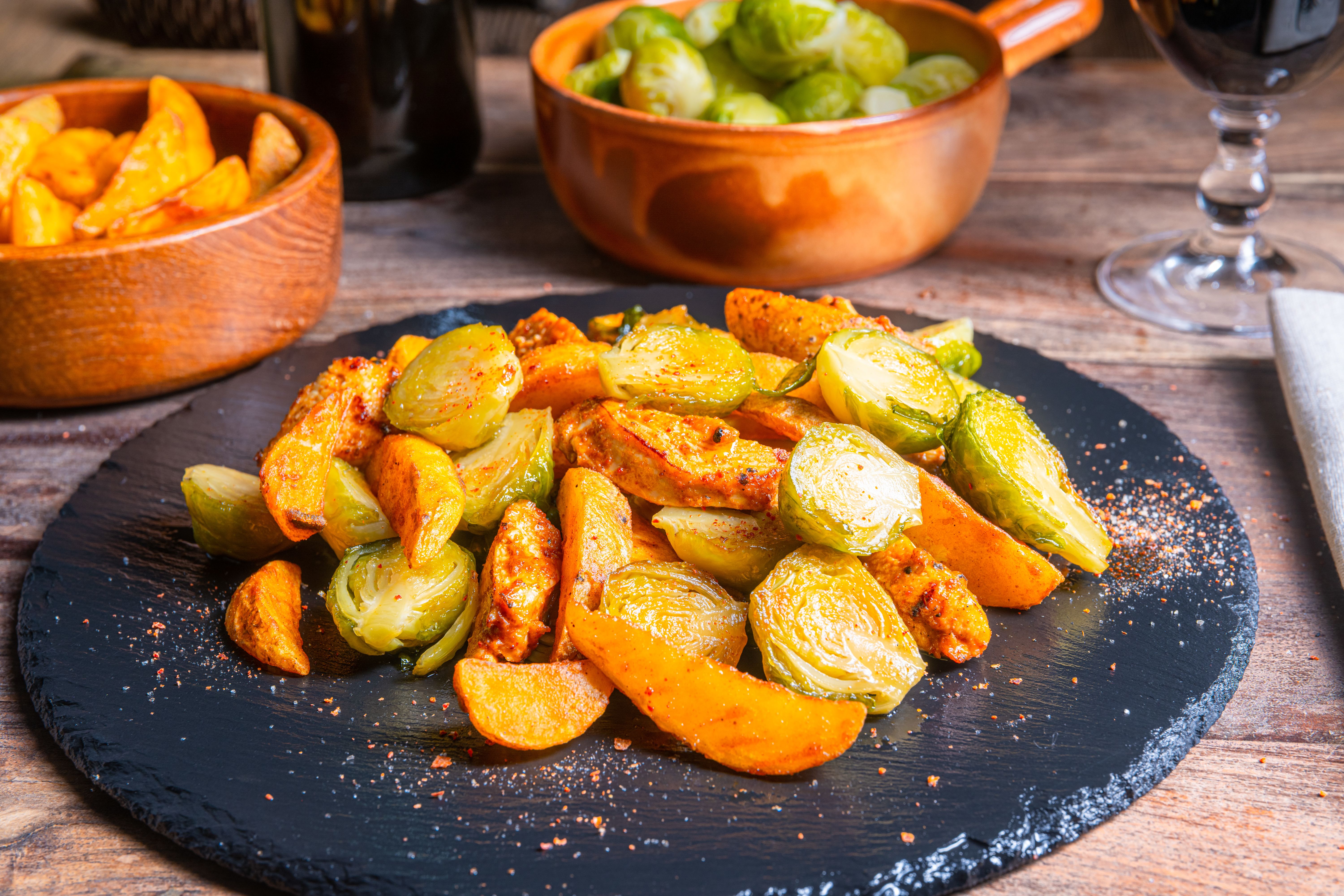 Rosenkohl-Pfanne mit Kartoffeln und Hähnchen: der Herbst-Hochgenuss!