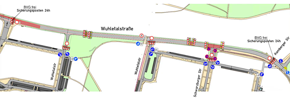 Zu einer Vollsperrung kommt es ab Montag auf der Wuhletalstraße.