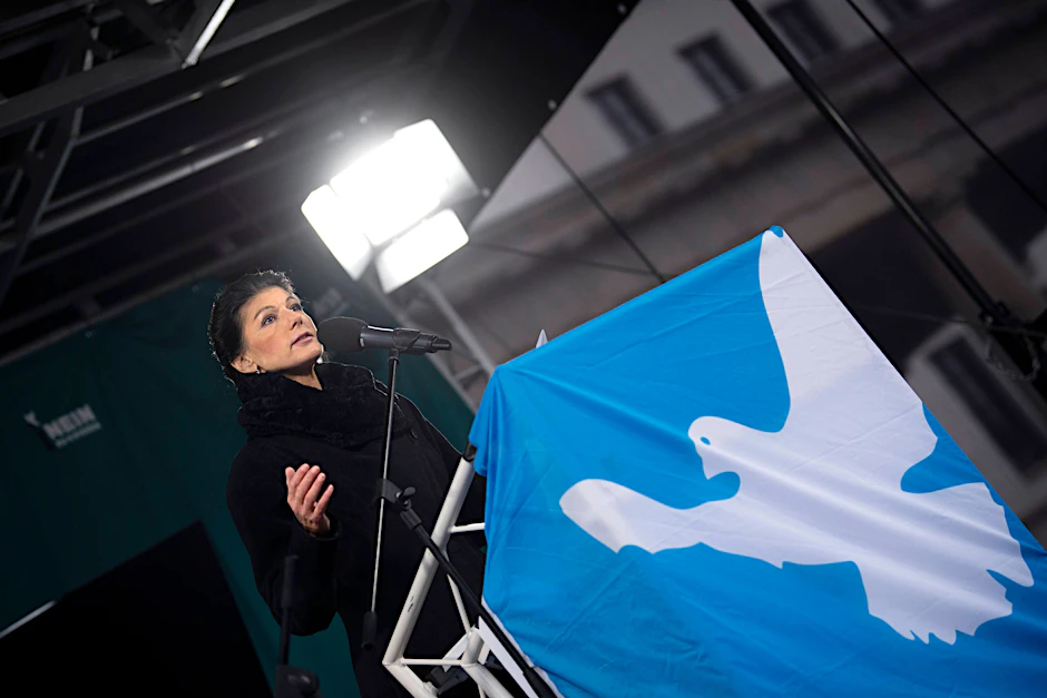Sahra Wagenknecht auf einer Friedensdemo im vergangenem Jahr.