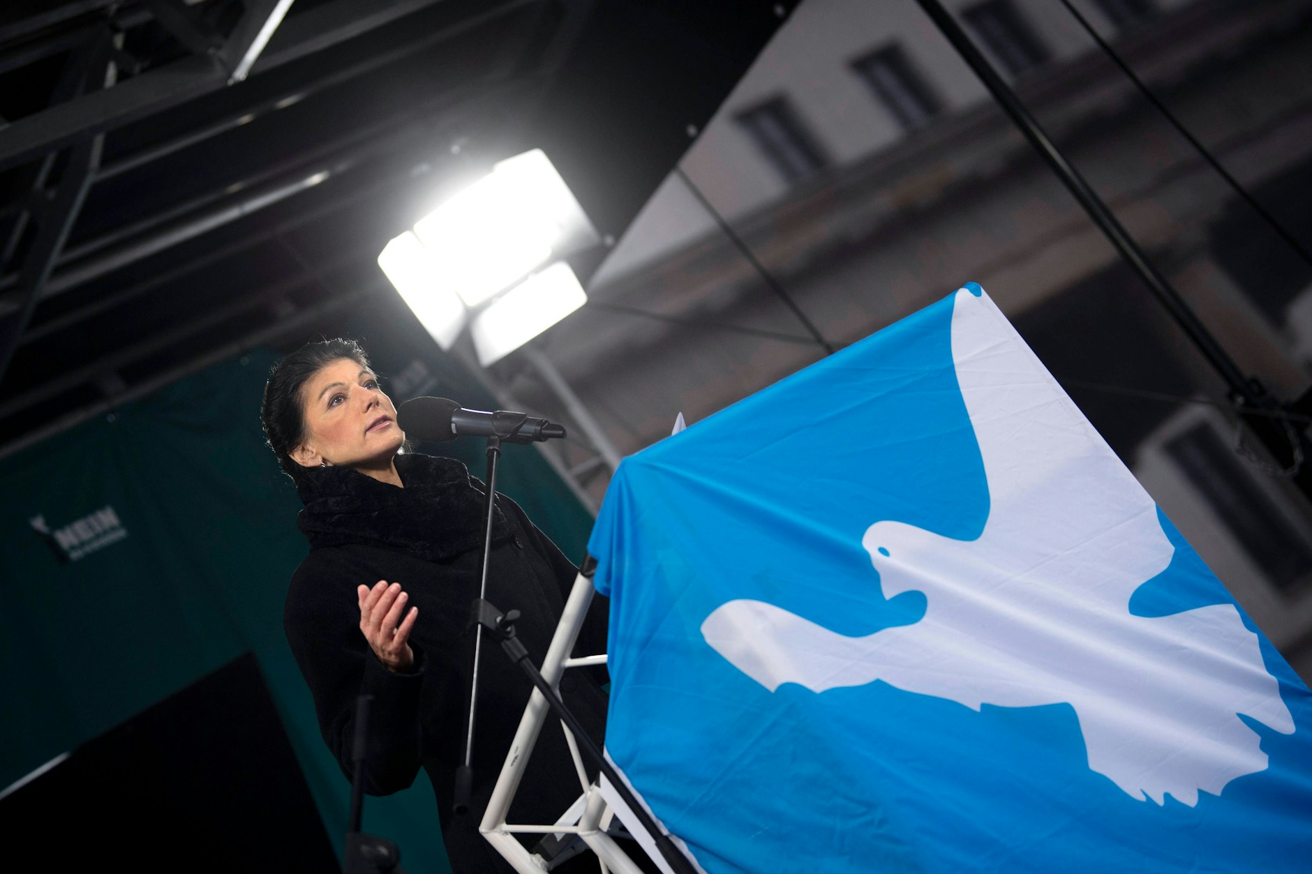 Sahra Wagenknecht auf einer Friedensdemo im vergangenem Jahr.