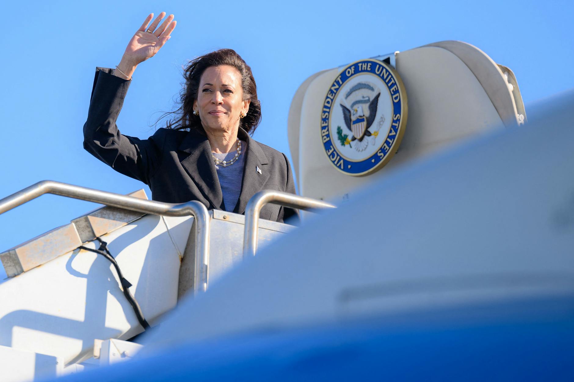 Kamala Harris, amerikanische Vizepräsidentin und Kandidatin der US-Demokraten für das Präsidentenamt.