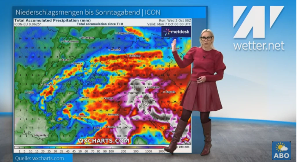Horror-Szenario beim Wetter +++ Mittelmeer-Zyklone +++ 350 Liter Regen