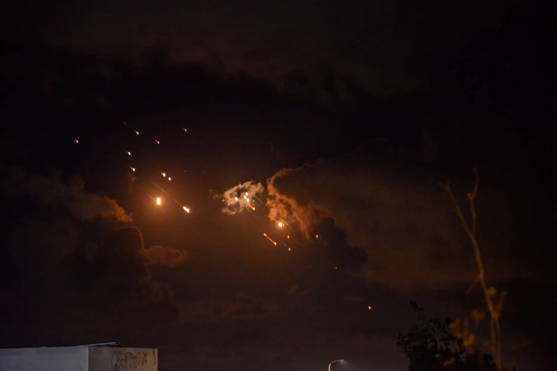 Blick auf den iranischen Raketenangriff auf Israel