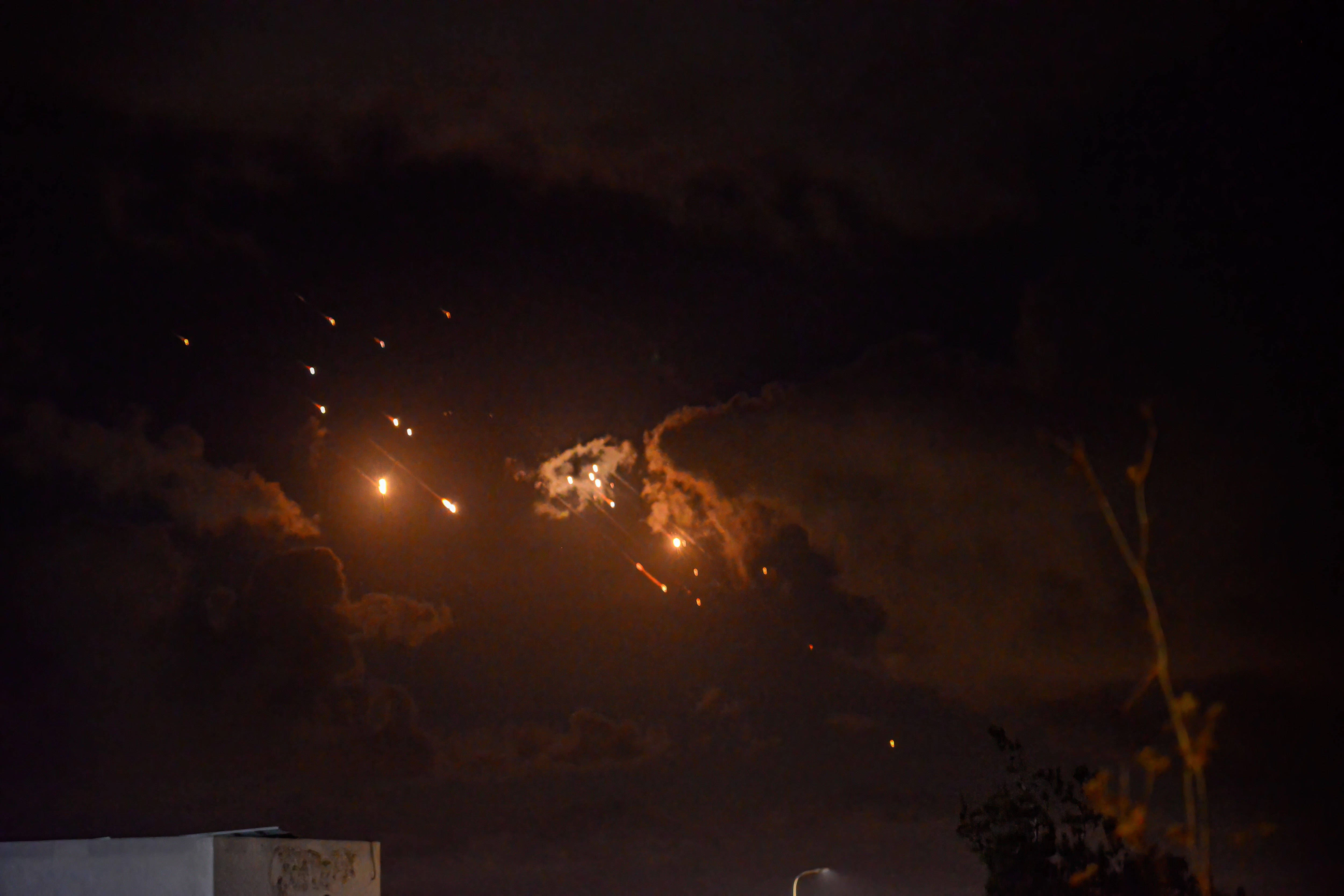 Blick auf den iranischen Raketenangriff auf Israel