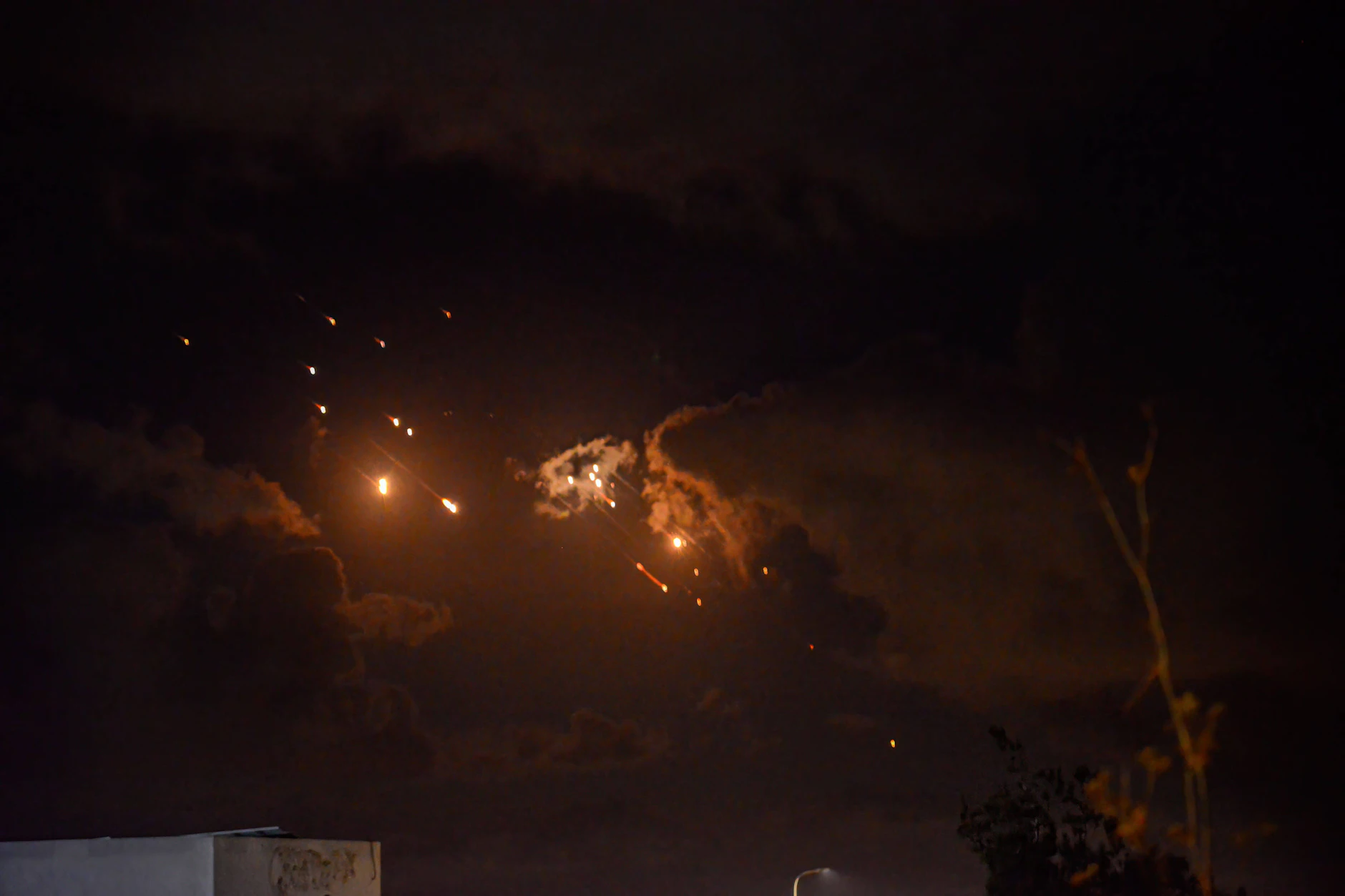 Blick auf den iranischen Raketenangriff auf Israel