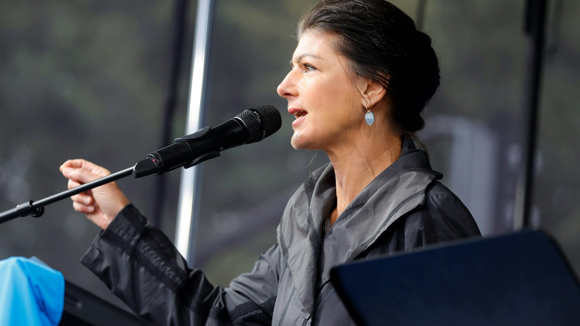 Sahra Wagenknecht bei Demo in Berlin. Katarina Witt hält sie für eine „kluge Frau“.