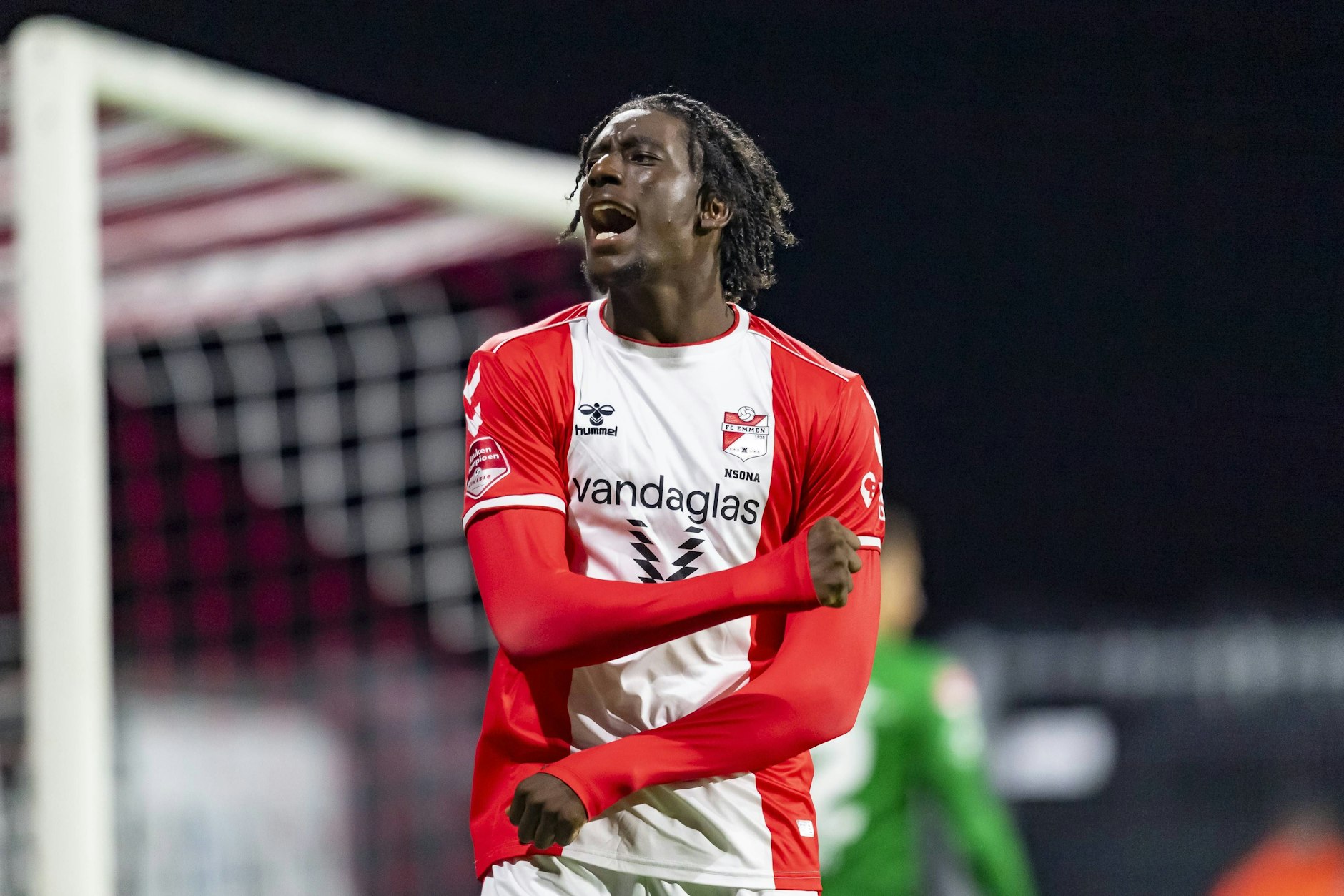 Kommt beim FC Emmen gar nicht mehr aus dem Jubeln raus: Kelian Nsona (22), Leihgabe von Hertha BSC.
