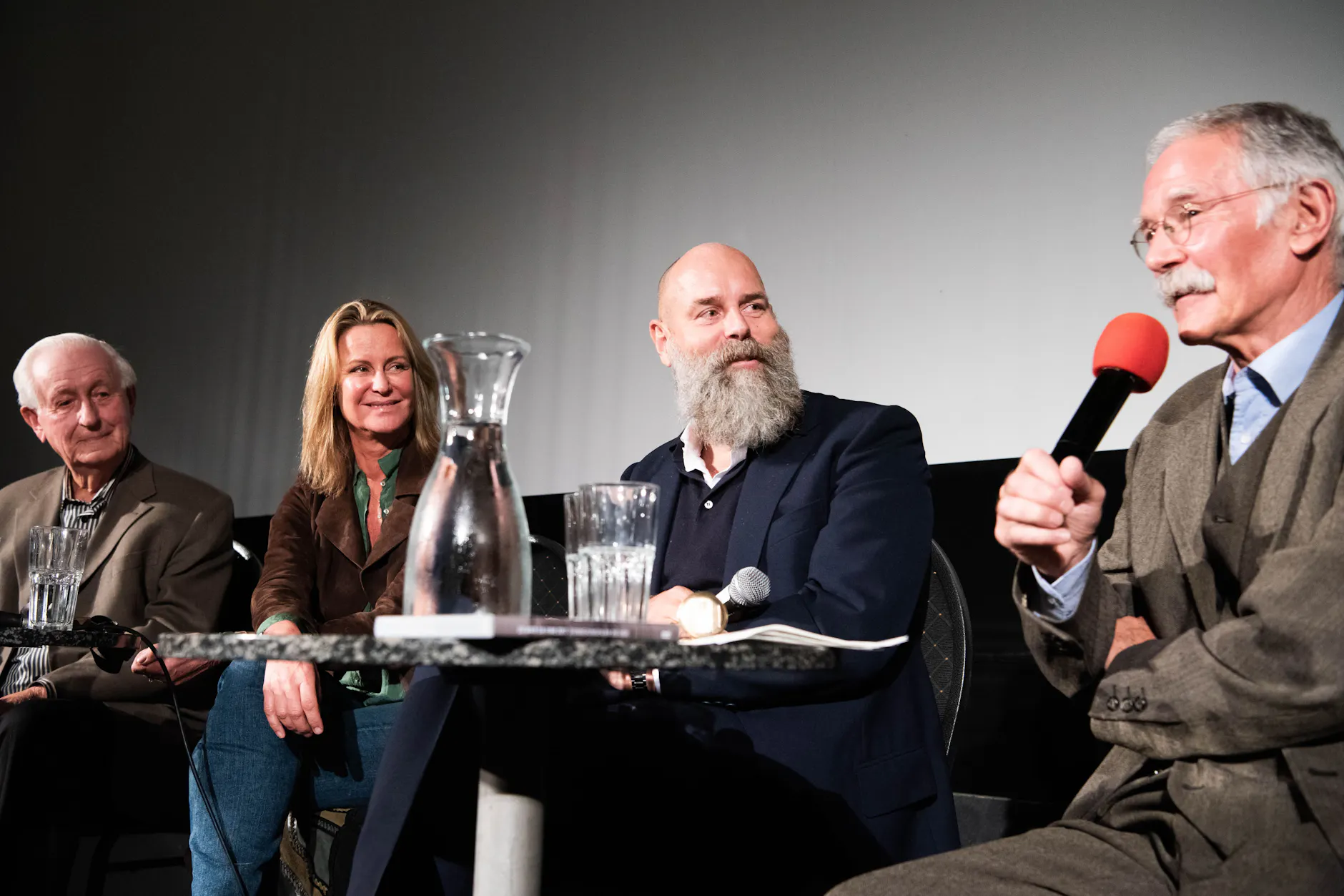 Im Kino Babylon auf dem Podium (v.l.n.r): Eckhard Netzmann, Aelrun Goette, Holger Friedrich und Axel Geiss