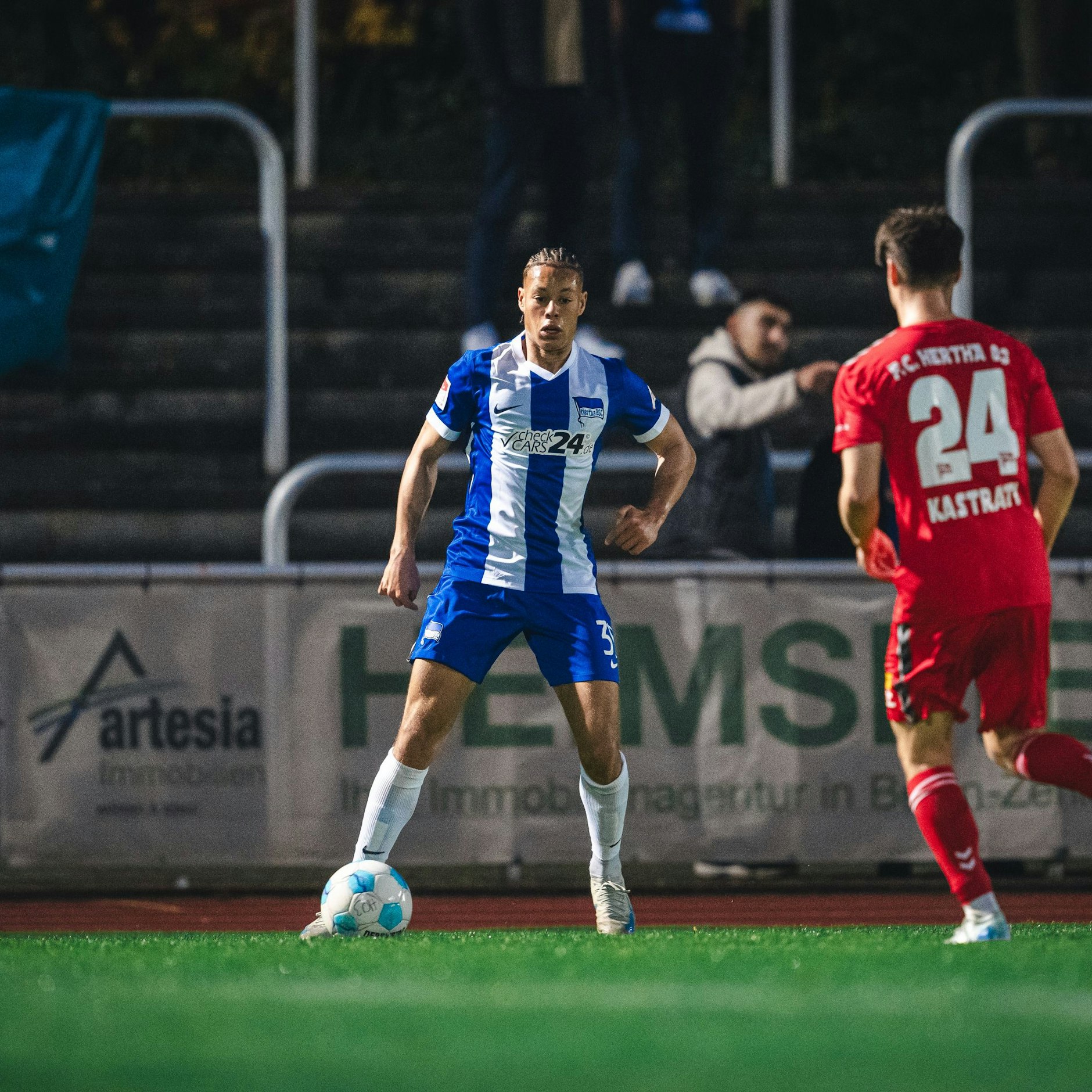 Derry Scherhant machte als Flügelspieler da erste Hertha-Tor beim Testkick.