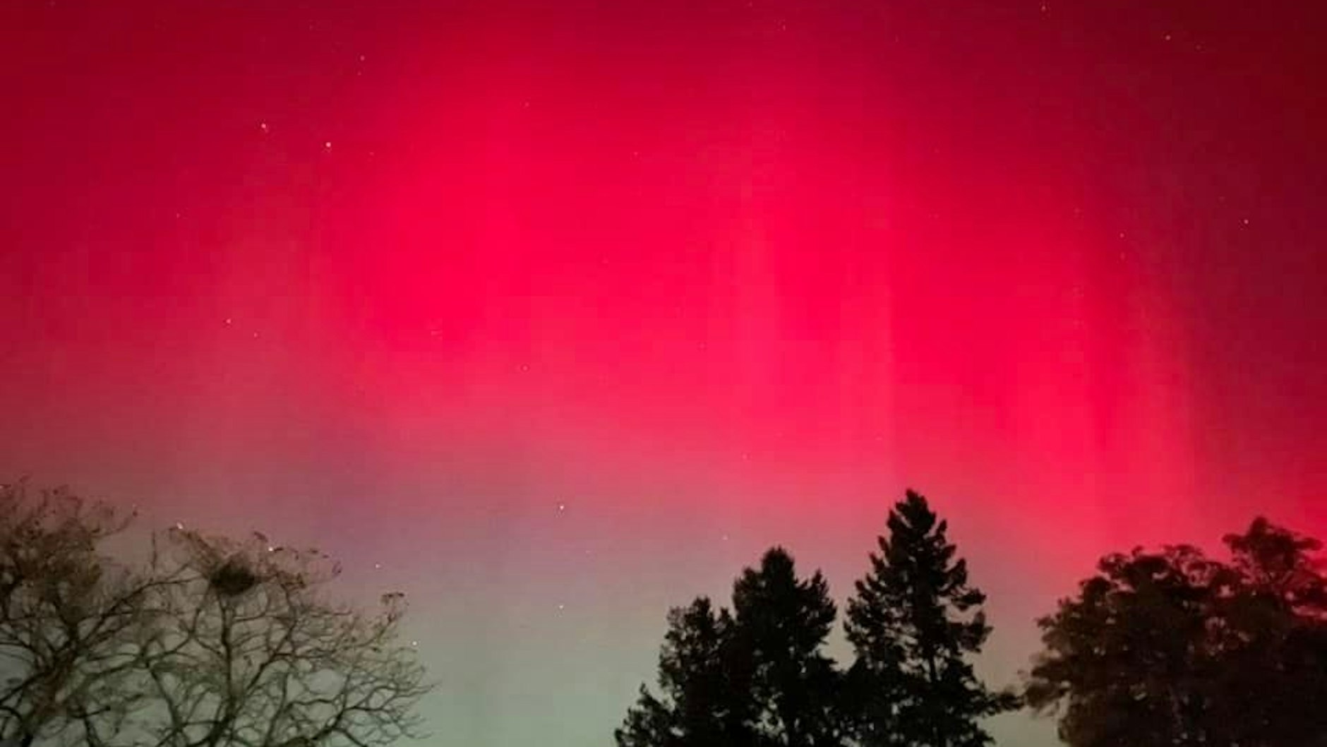 KURIER-Leserin Stephanie Ehmke schickte dieses beeindruckende Foto der Nordlichter über Berlin. Danke!