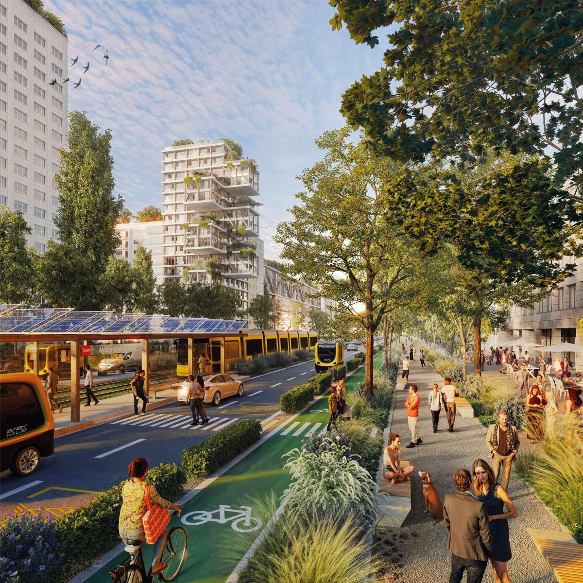 Image - Visionen für Berlin am Beispiel Möllendorffstraße in Lichtenberg: Utopie einer typischen Magistrale aus DDR-Zeiten