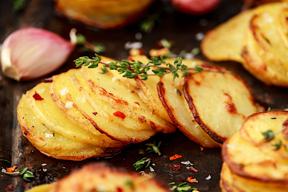 Diese extrem leckeren Kartoffeln mit Knoblauch und Parmesan vom Blech sind außen knusprig und innen ganz zart. Das Rezept sollten Sie sich merken!