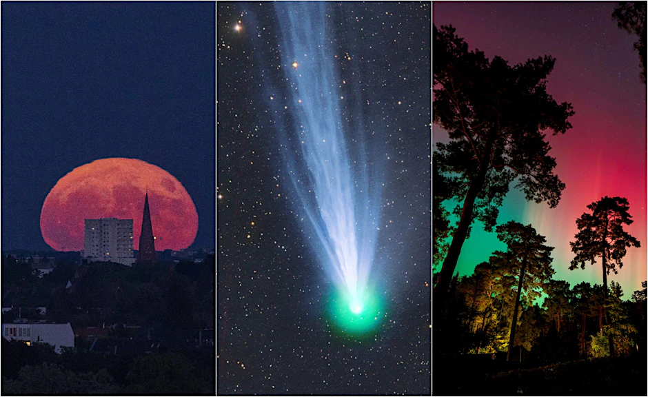 Heute wird es richtig Bund und wunderschön über den Nachthimmel: Polarlichter, Komet und Supermond sollen sich heute Abend vereinen über Berlin zu einem spektakulären Himmelsschauspiel. So sehen Sie die kosmische Show am besten!