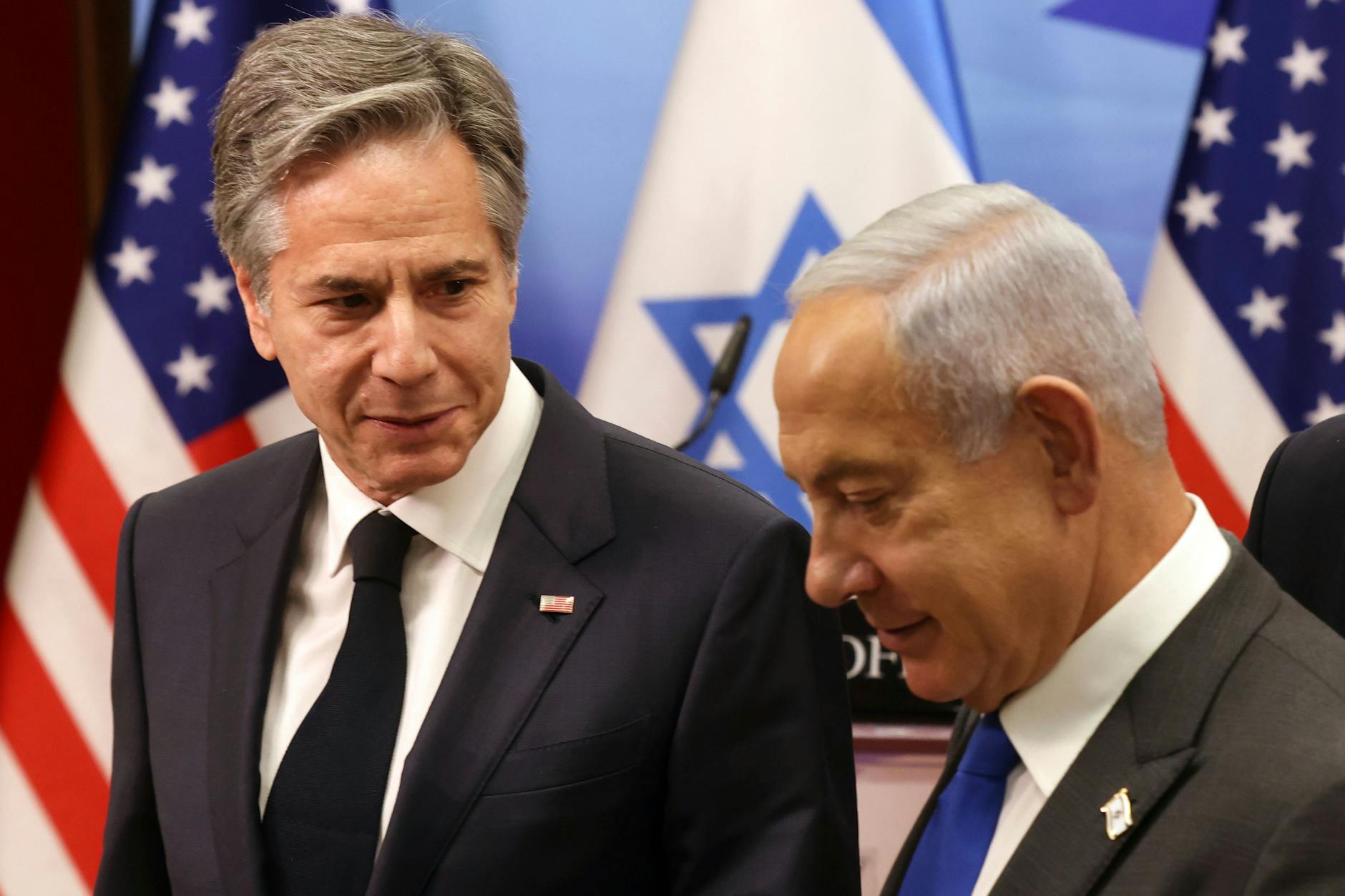US-Außenminister Antony Blinken (l.) und der israelische Ministerpräsident Benjamin Netanjahu im Januar 2023 in Jerusalem.