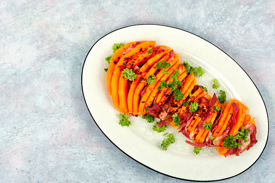 Das Rezept für gebackenen Kürbis mit Speck ist perfekt für den Herbst.