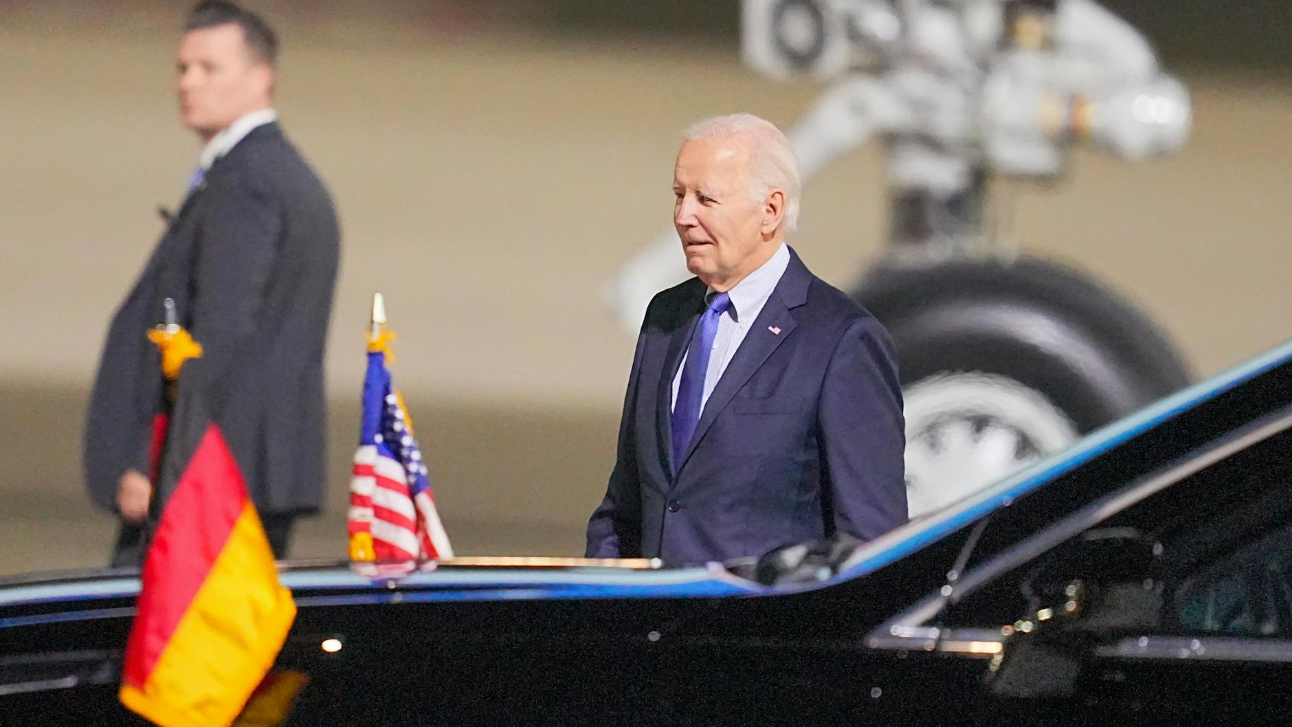 Mit seiner Limousine sollte Joe Biden nach der Landung ins Hotel am Potsdamer Platz gebracht werden.