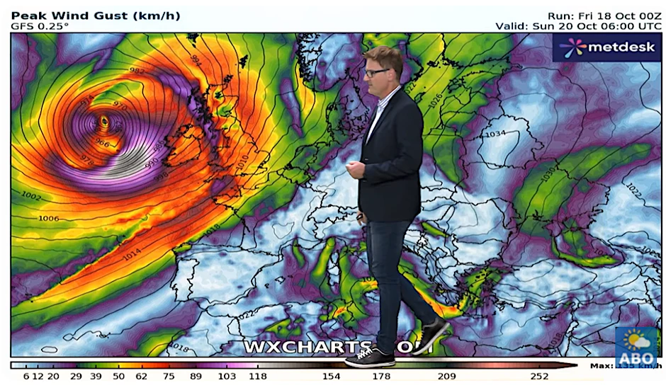 Das Wetter am Wochenende in Deutschland wird von einem Orkantief bei den britischen Inseln beeinflusst.