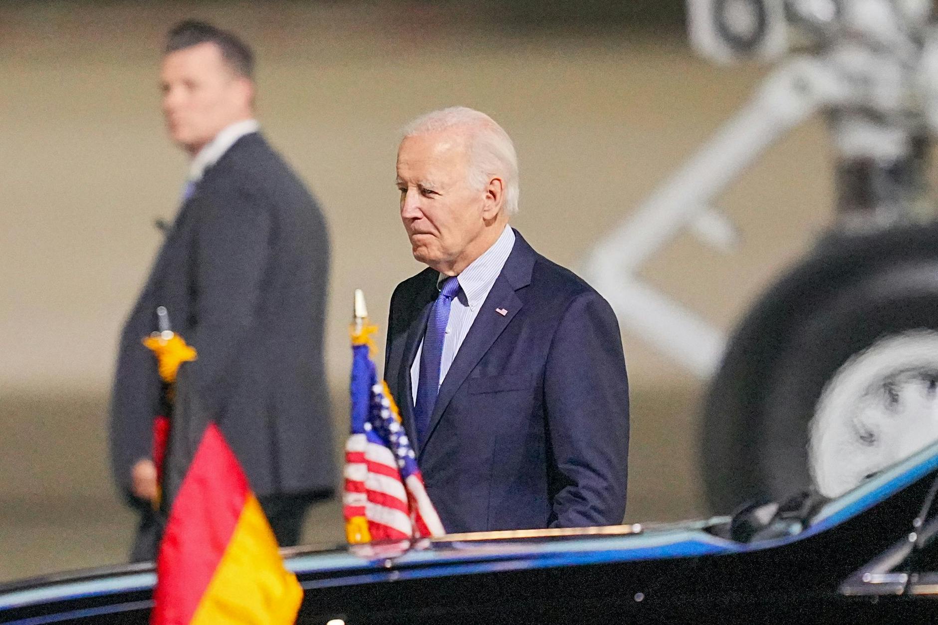 US-Präsident Joe Biden bei seiner Ankunft am BER.