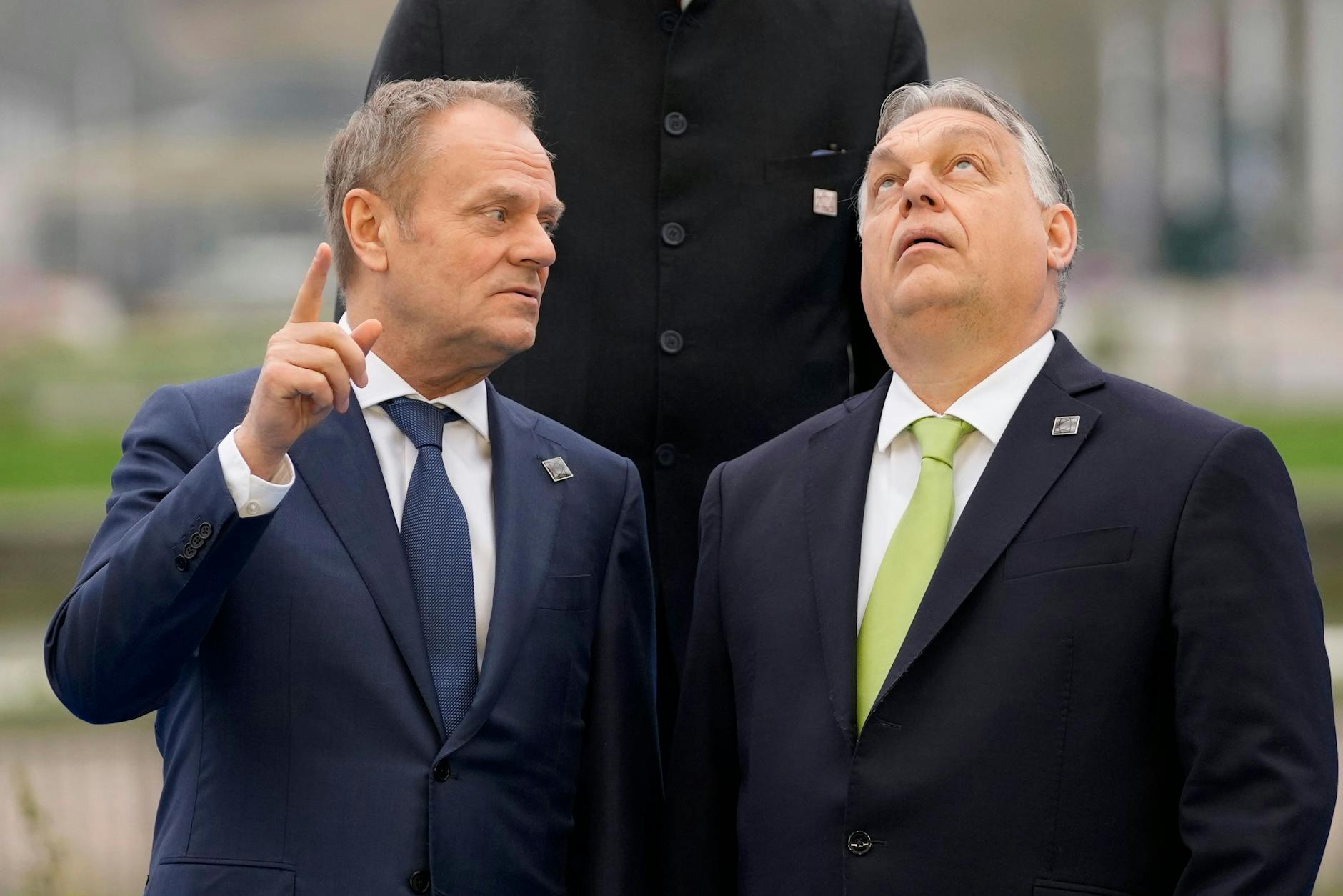 Polens Ministerpräsident Donald Tusk mit Ungarns Ministerpräsident Viktor Orban