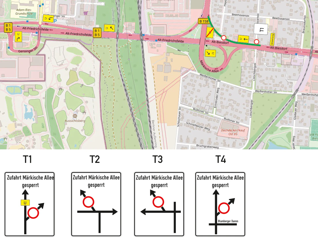 An der Rampe Alt-Biesdorf zur Märkischen Allee kommt es zum Verkehrschaos. Sie wird fünf Tage lange voll gesperrt.