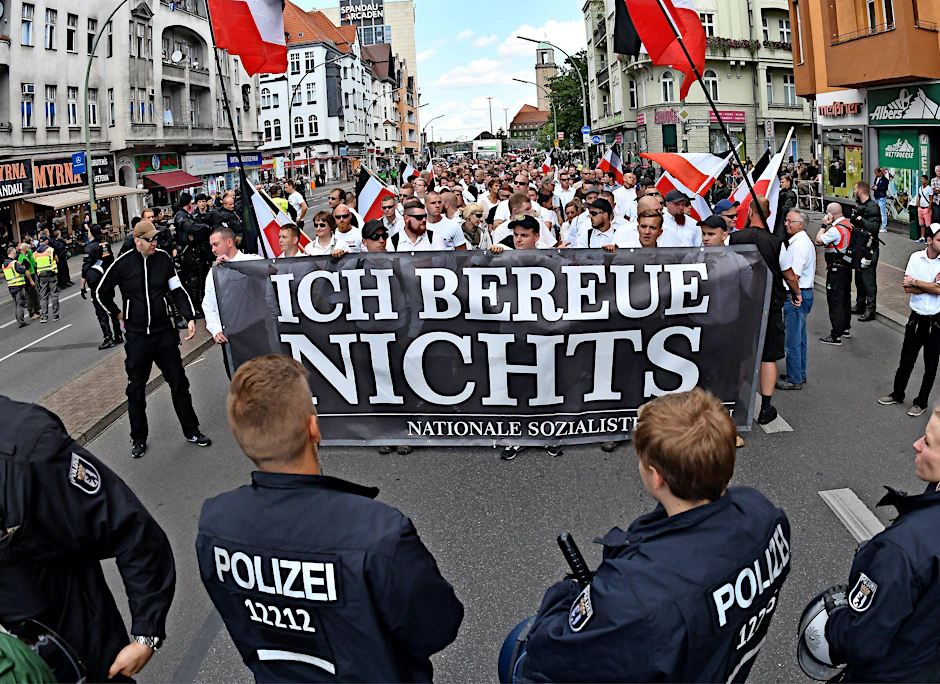 Rechtsextreme Demo in Berlin-Spandau. 