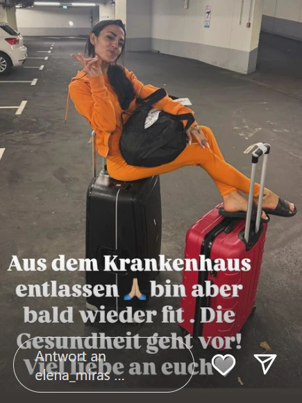 Elena Miras nach ihrer Entlassung aus dem Krankenhaus.
