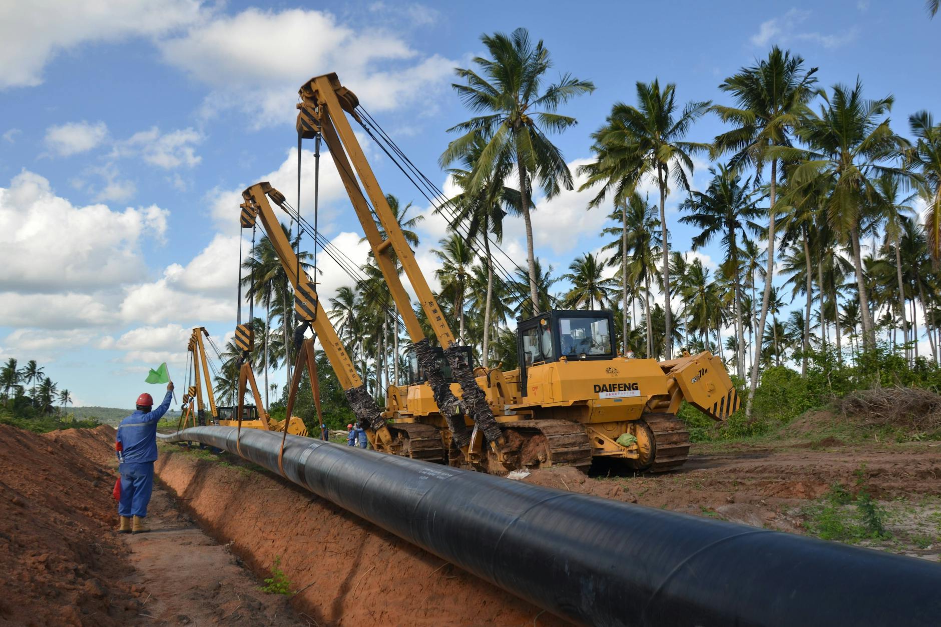 17.11.2013: Die Baustelle einer Onshore-Pipeline in der Nähe von Dar es Salaam in Tansania.