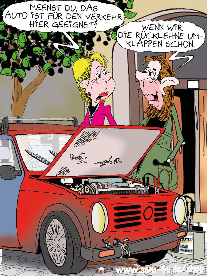 Auch heute bringt Sie Zeichner Sam Paff aus Berlin mit seinem Cartoon des Tages zum Lächeln.