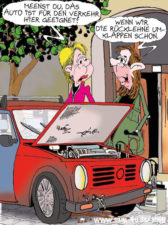 Auch heute bringt Sie Zeichner Sam Paff aus Berlin mit seinem Cartoon des Tages zum Lächeln.