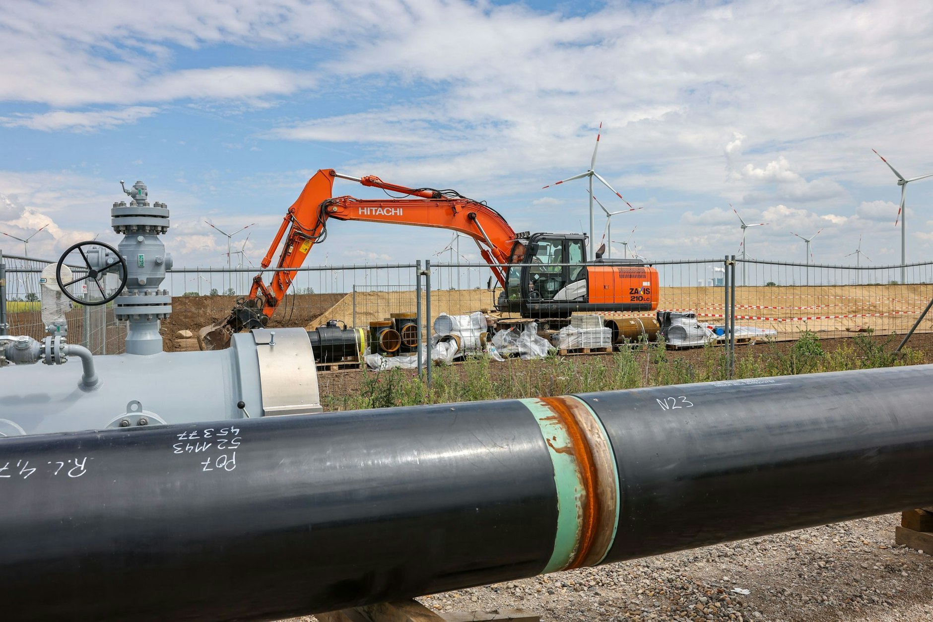 Die Rohre einer künftigen Wasserstoffleitung