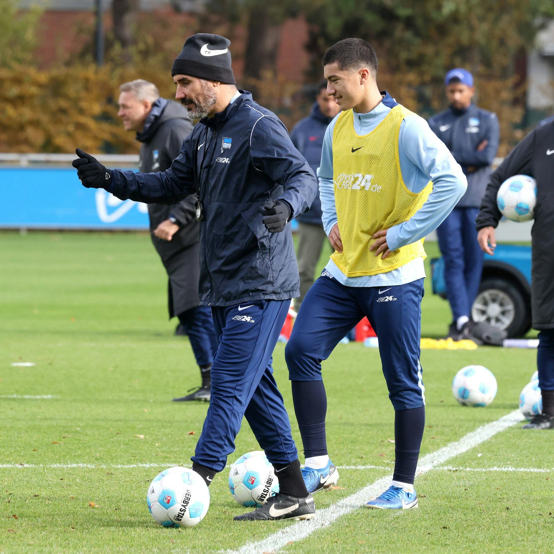 Cristian Fiel und Herthas Superjuwel Ibo Maza im Training