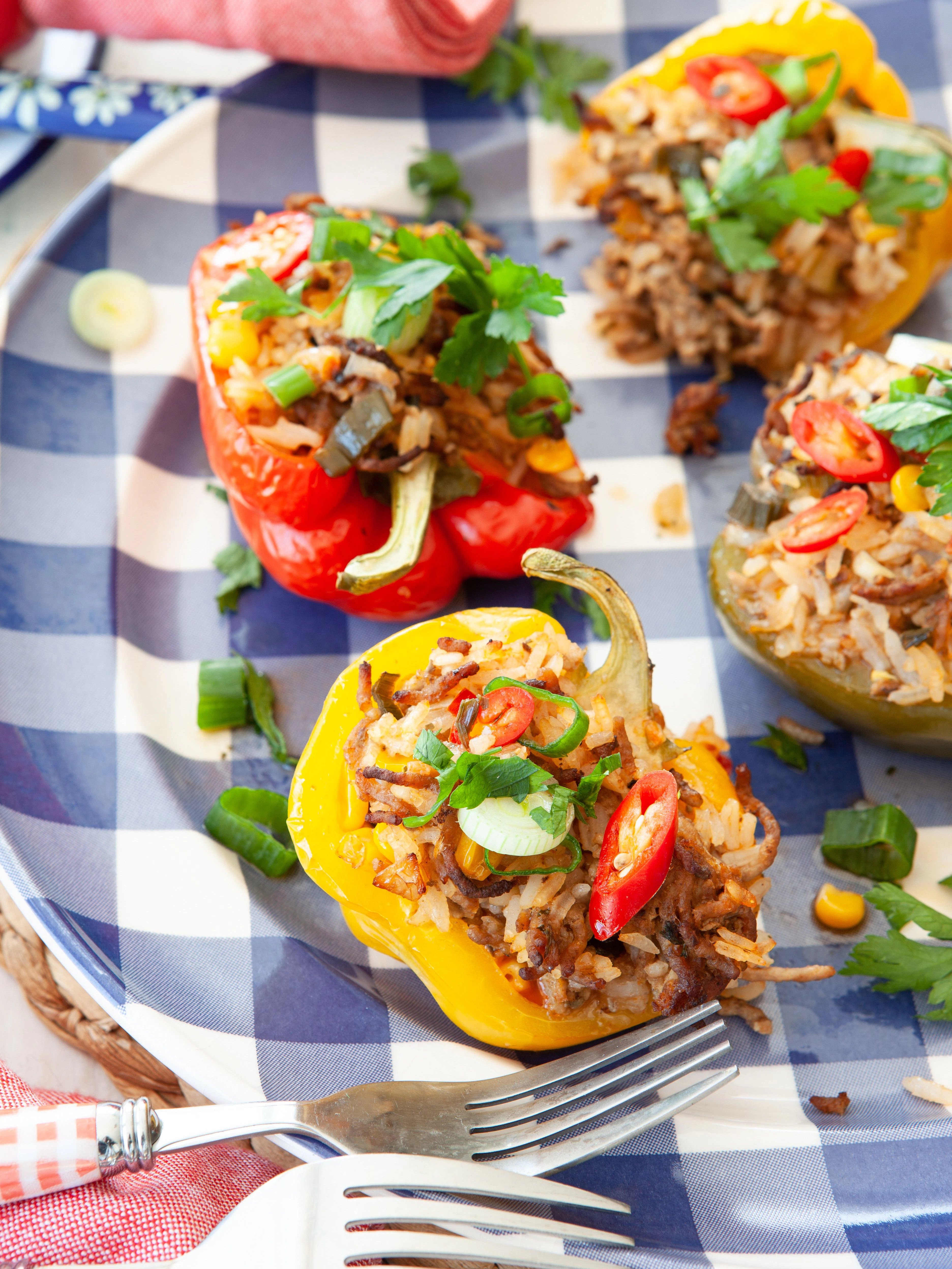 Unsere Tomatensoße passt perfekt zu den gefüllten Paprika. 