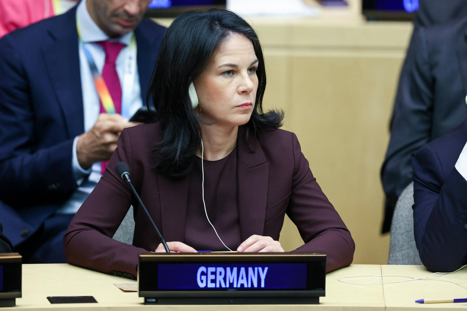 Bundesaußenministerin Annalena Baerbock bei einem G20-Treffen in New York.