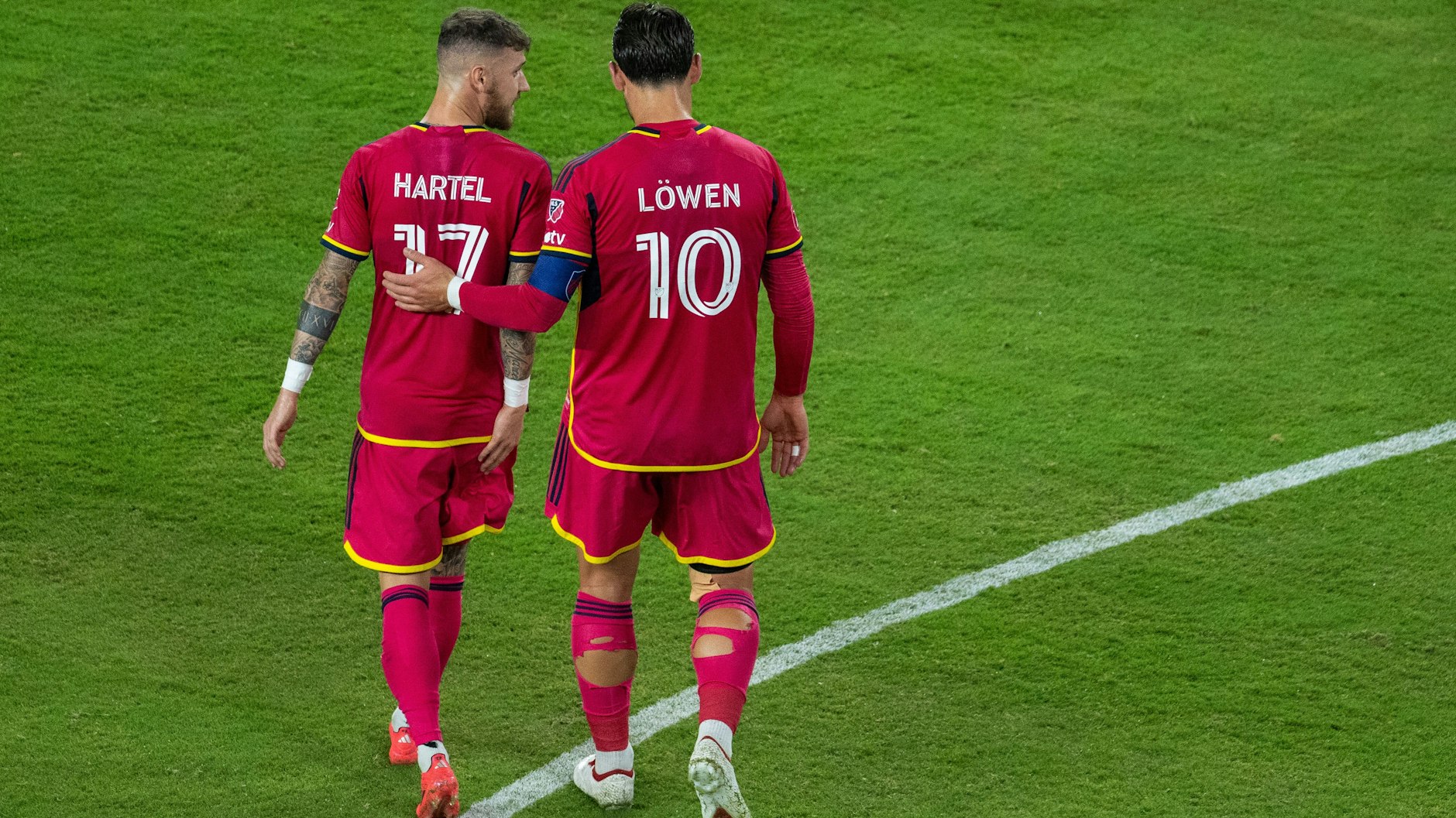 Marcel Hartel (l.) spielte einst für den 1. FC Union und Eduard Löwen für Hertha BSC.&nbsp;