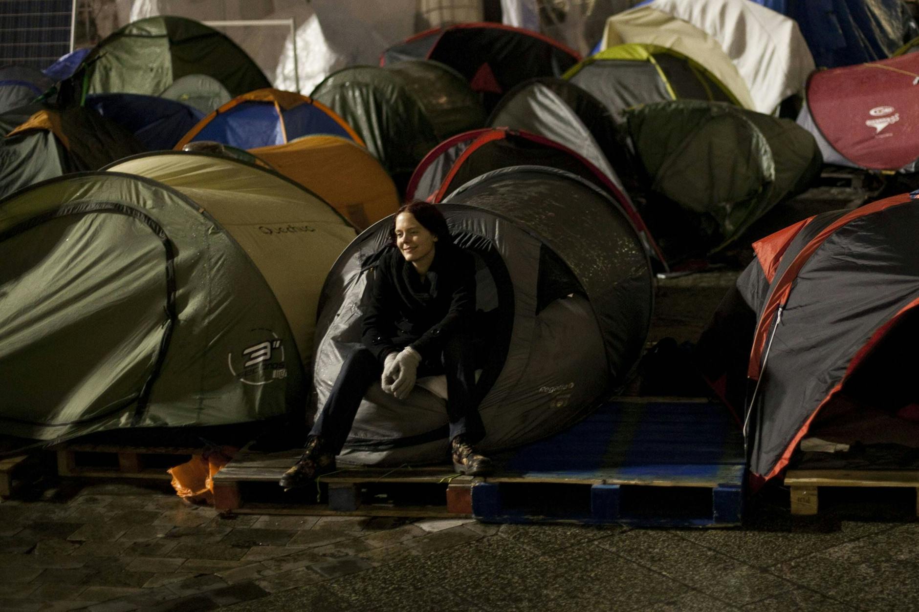 Zeltlager der Occupy-Bewegung in London, die sich in Reaktion auf die Finanzkrise gründete, 2011.