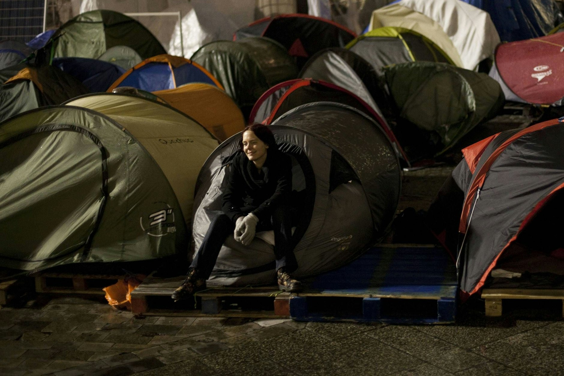 Zeltlager der Occupy-Bewegung in London, die sich in Reaktion auf die Finanzkrise gründete, 2011.