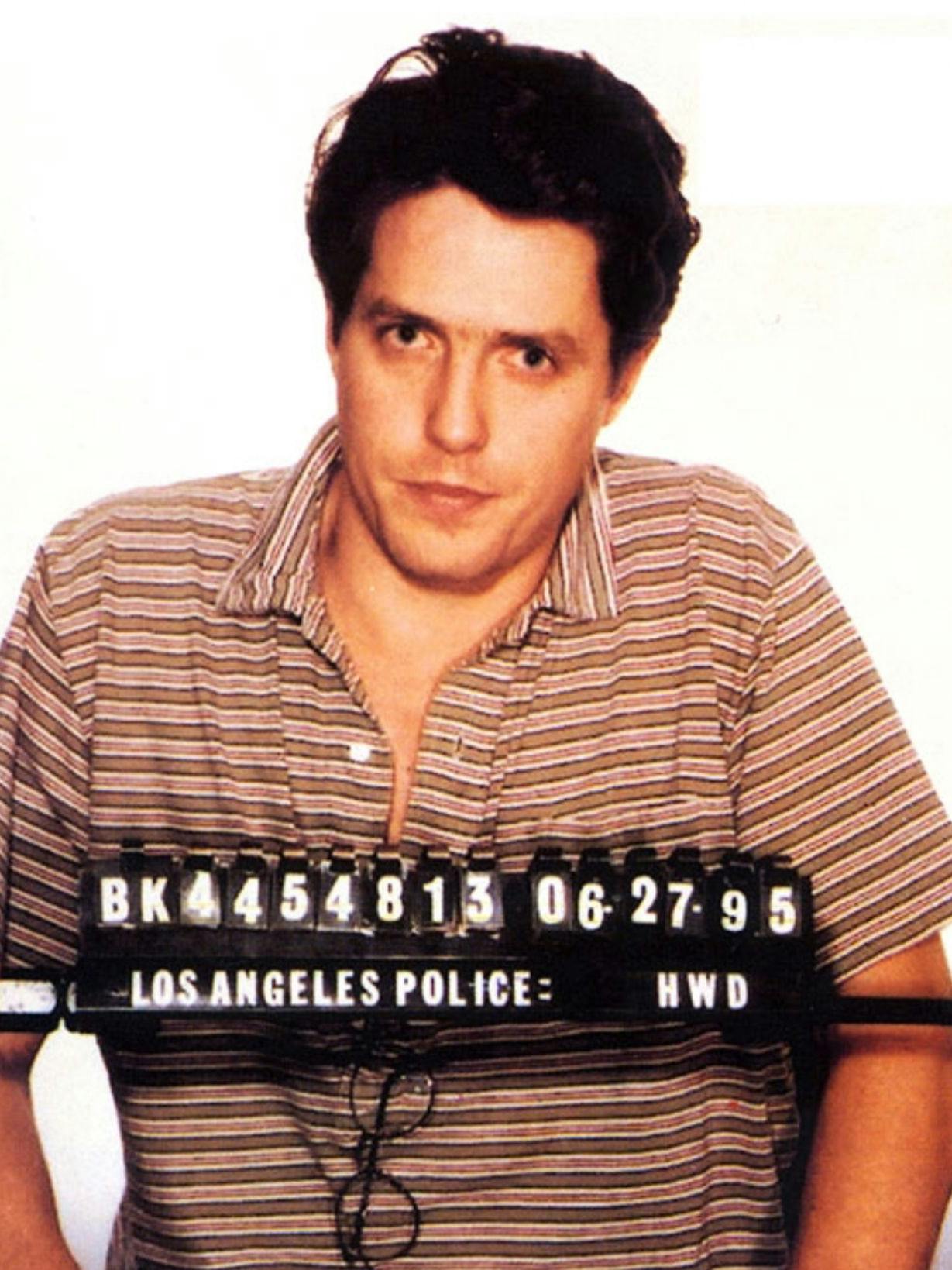 Polizeifoto von Schauspieler Hugh Grant 1995.