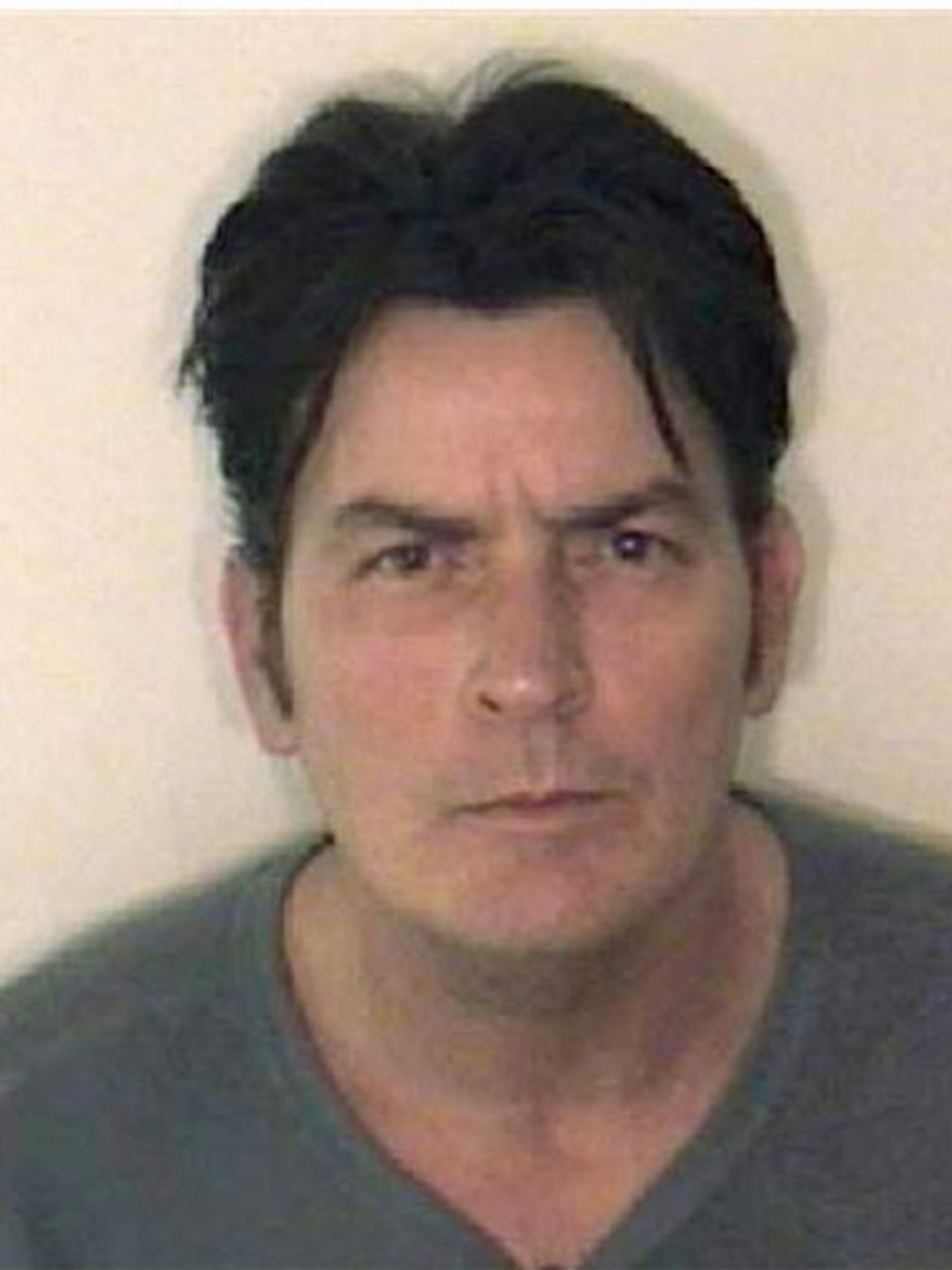 Polizeifoto von Schauspieler Charlie Sheen 2009.
