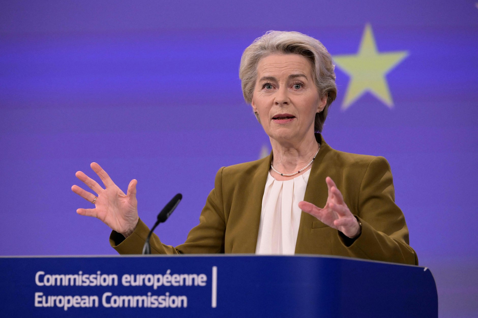 Ursula von der Leyen bei der Vorstellung der zivilen und militärischen „preparedness“ der EU am 30. Oktober 2024 in Brüssel