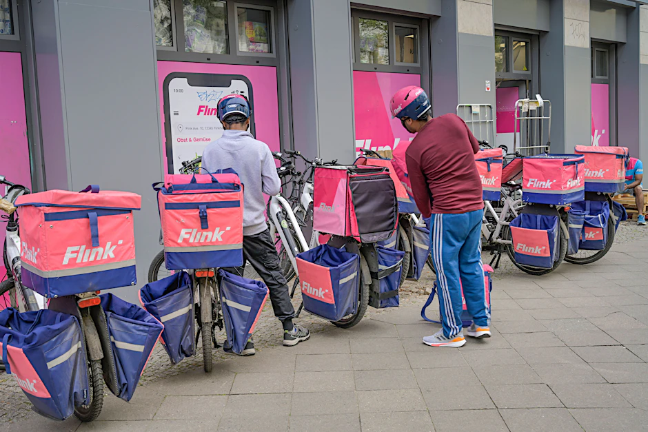 Das Warenlager des Lieferdienstes Flink in der Kopenhagener Straße in Prenzlauer Berg