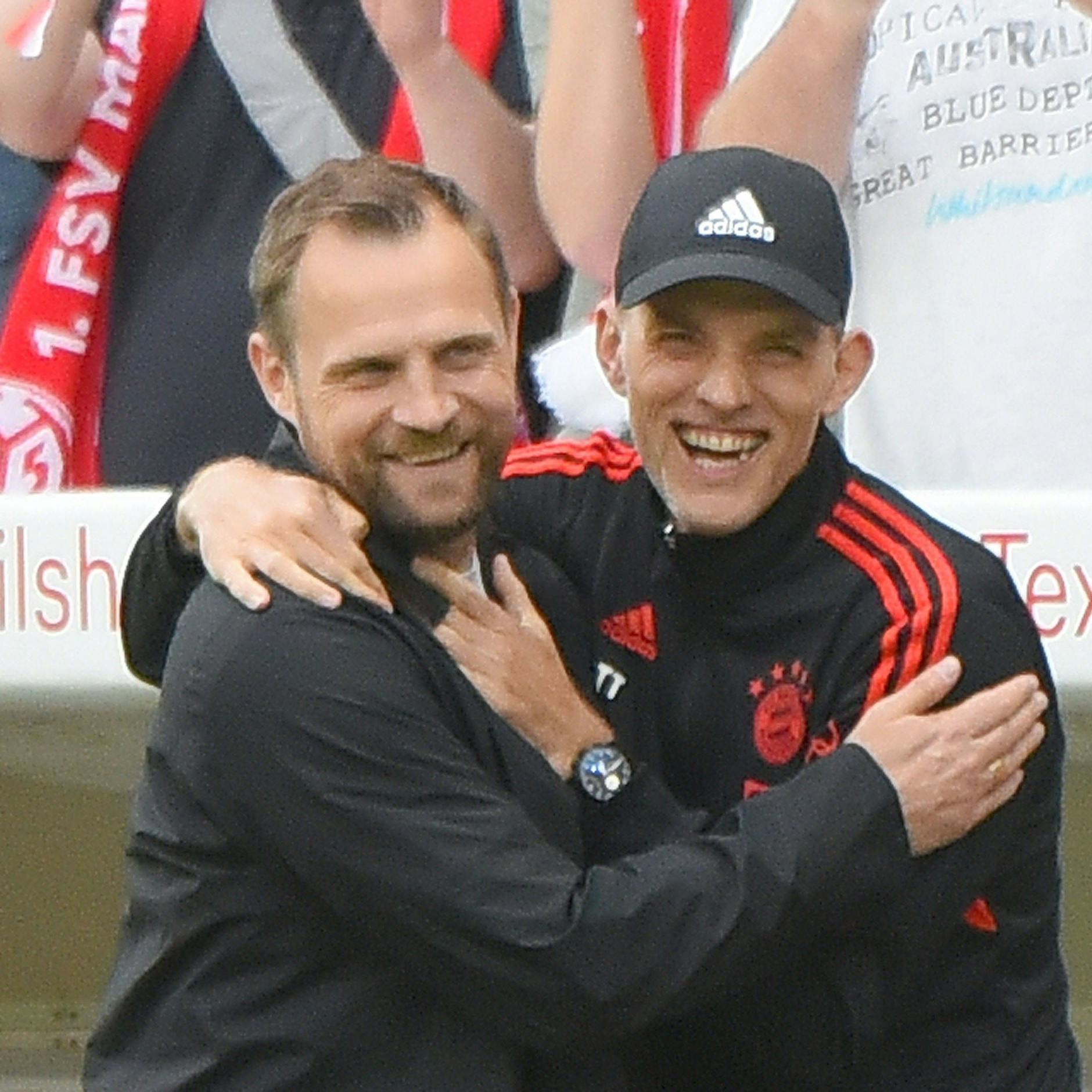 22. April 2023: Erst lachten Bo Svensson und Thomas Tuchel vor dem Spiel Mainz gegen Bayern gemeinsam. Am Ende lachte nur Svensson - 3:1 für den FSV.